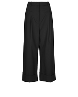 Phillip Lim Wide Leg Cuffed Trousers, Cotton, Black, UK 8