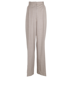 The Row Wide Leg Trousers, Wool, Grey, UK10, 3*