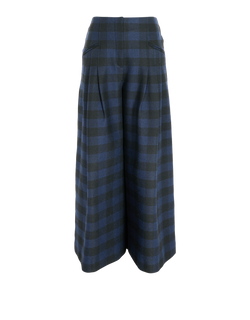 Christian Dior Check Culotte Trousers, Wool/Poly, Blue, UK8, 2*
