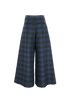Christian Dior Check Culotte Trousers, &pound;550, Clothing, Blue, Polyester/Wool, Back view