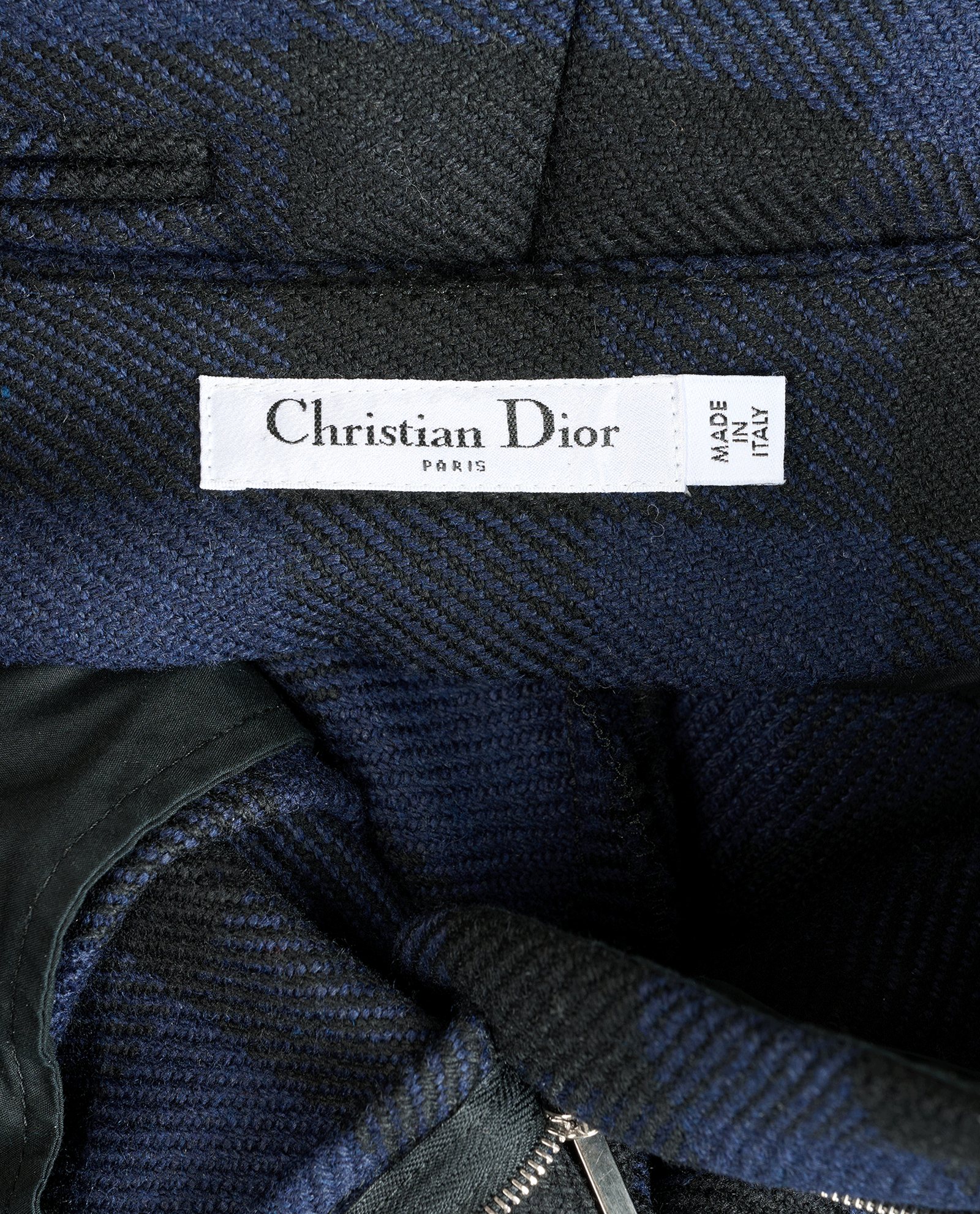 Christian Dior Check Culotte Trousers, &pound;550, Clothing, Blue, Polyester/Wool, Other view