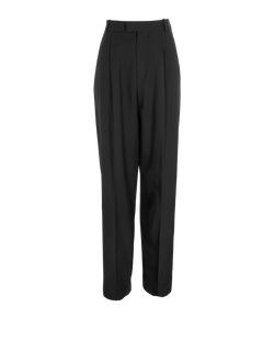 Bottega Veneta Pleated Twill Trousers, Wool, Black, UK 4, 3*