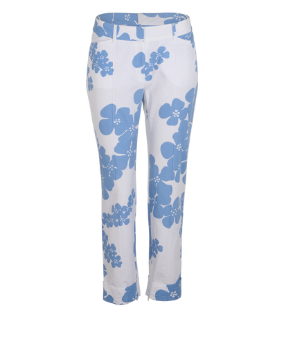 Joseph Floral Trousers, &pound;90, Clothing, Blue/White, Cotton, Front view