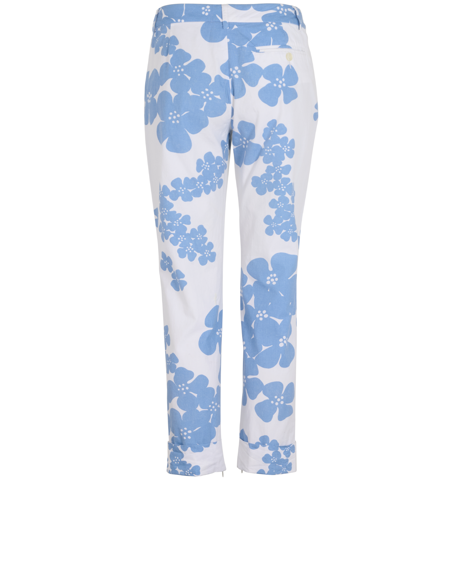 Joseph Floral Trousers, &pound;90, Clothing, Blue/White, Cotton, Back view