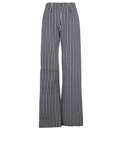 Alaia Patterned Wide Leg Trousers, &pound;350, Clothing, Black/White, Viscose, Front view