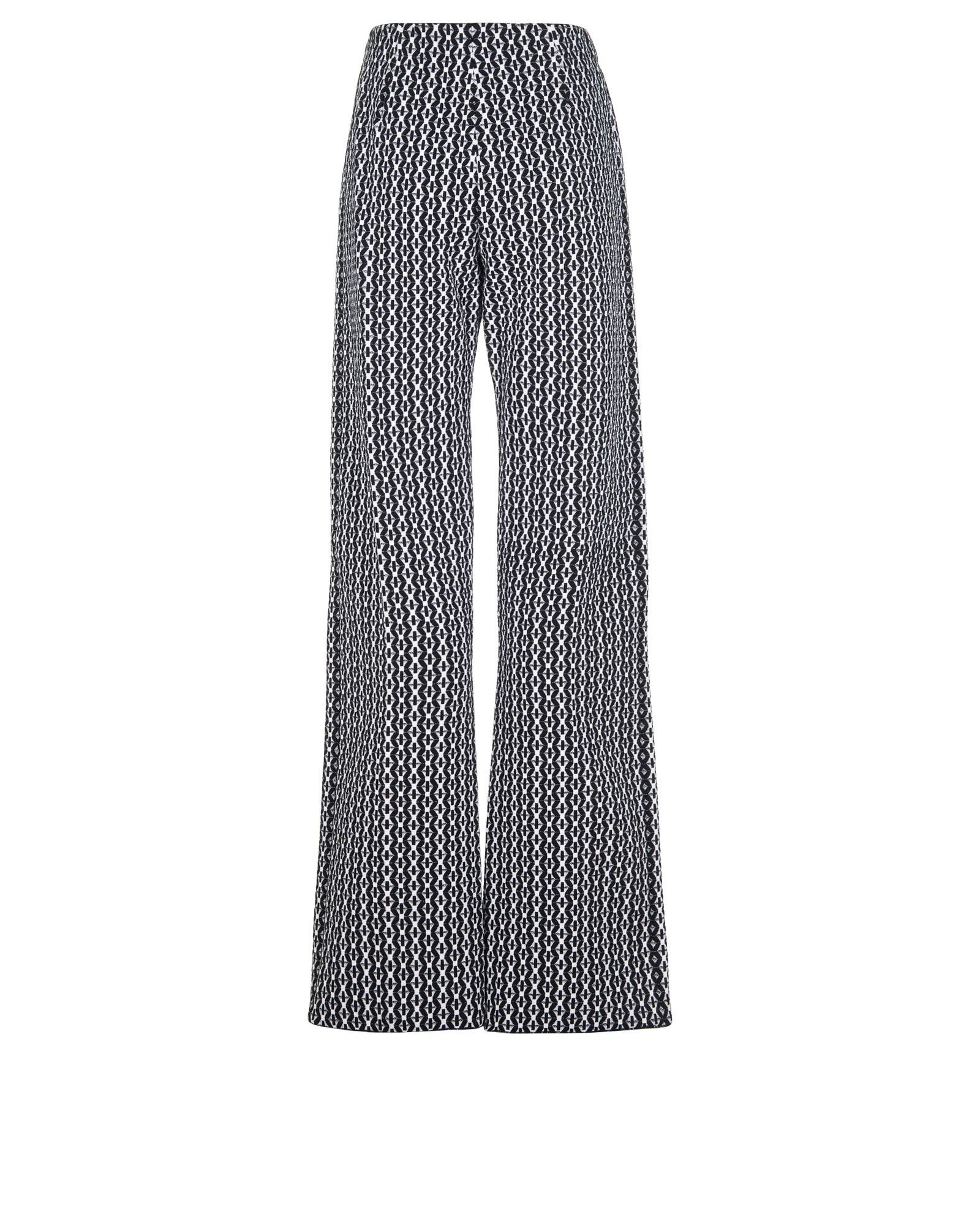 Alaia Patterned Wide Leg Trousers, &pound;350, Clothing, Black/White, Viscose, Back view