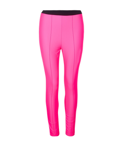 Balenciaga Logo Waistband Leggings, Lycra, Neon Pink, UK6, 4*