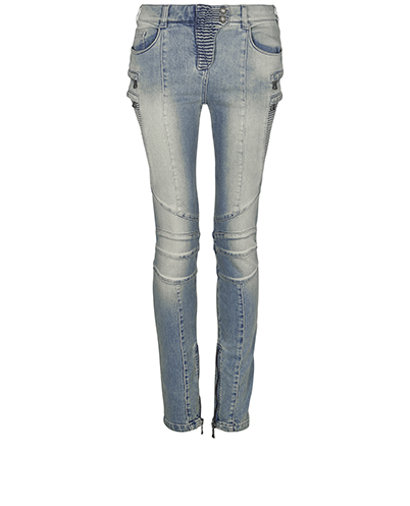 Balmain Washed Zip Jeans, front view