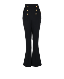 Balmain Button Trousers, Wool, Navy, UK12, 2*