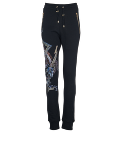 Balmain Printed Sweatpants, Cotton, Black, Sz XS, 3*