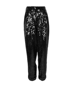 Balmain Sequinned Trousers, Black, Polyester, UK 6, 3*