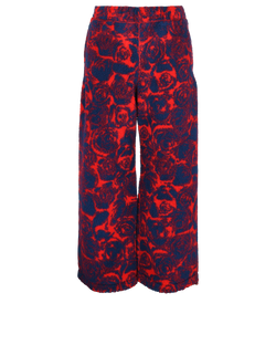 Burberry Rose Print Trousers, Mens, Acrylic/Wool/Poly, Red/Blue, Sz XS,3*
