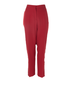 Burberry Straight Trousers, Wool, Red, UK10, 3*