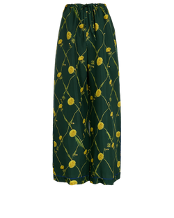 Burberry Sunflower Lounge Trousers, Silk, Green, UK10, 4*