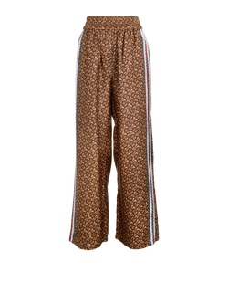Burberry TB Monogram Trousers, Silk, Brown, UK6, 3*