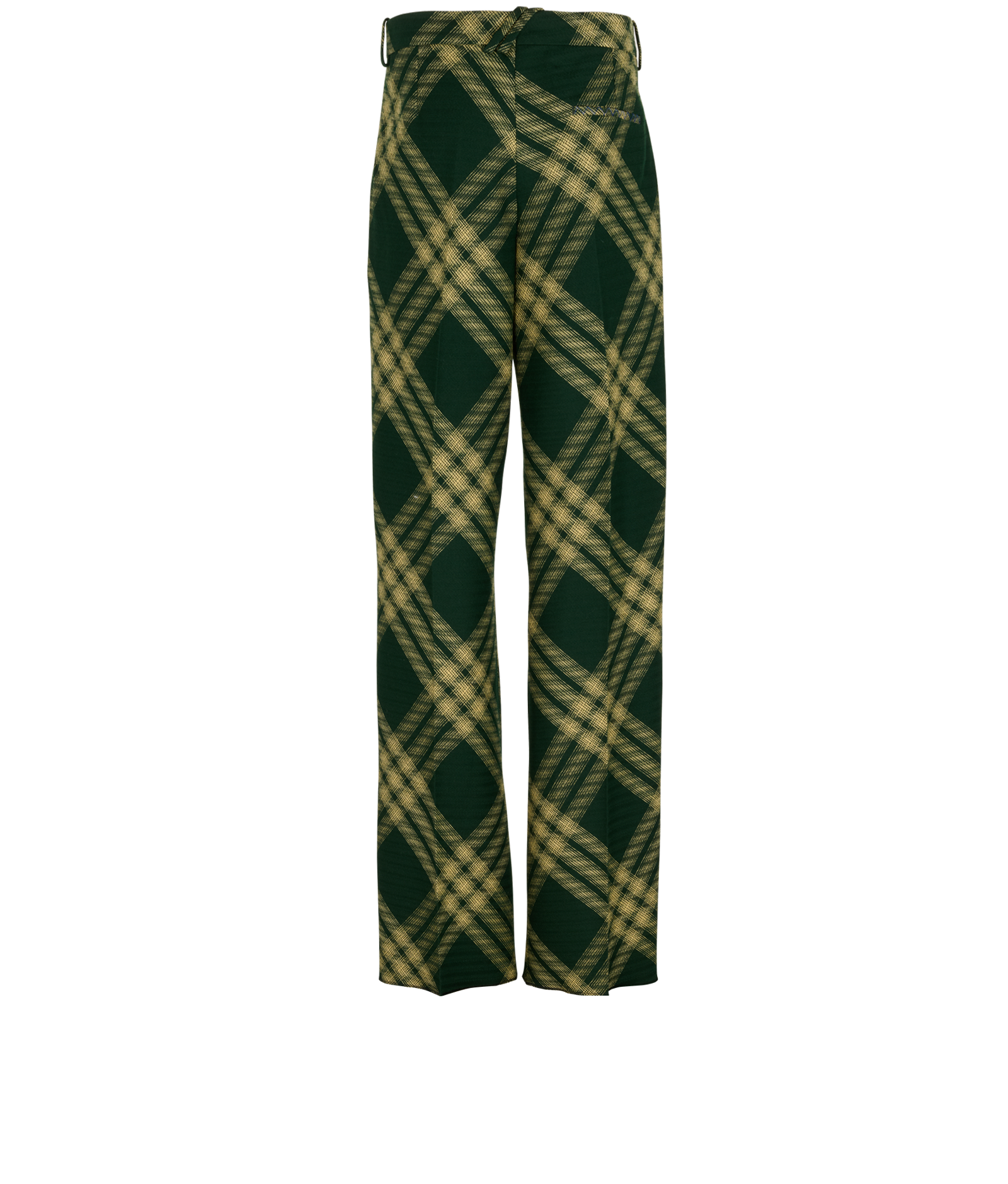 Burberry Giant Check Trousers, &pound;140, Clothing, Green, Wool, Back view