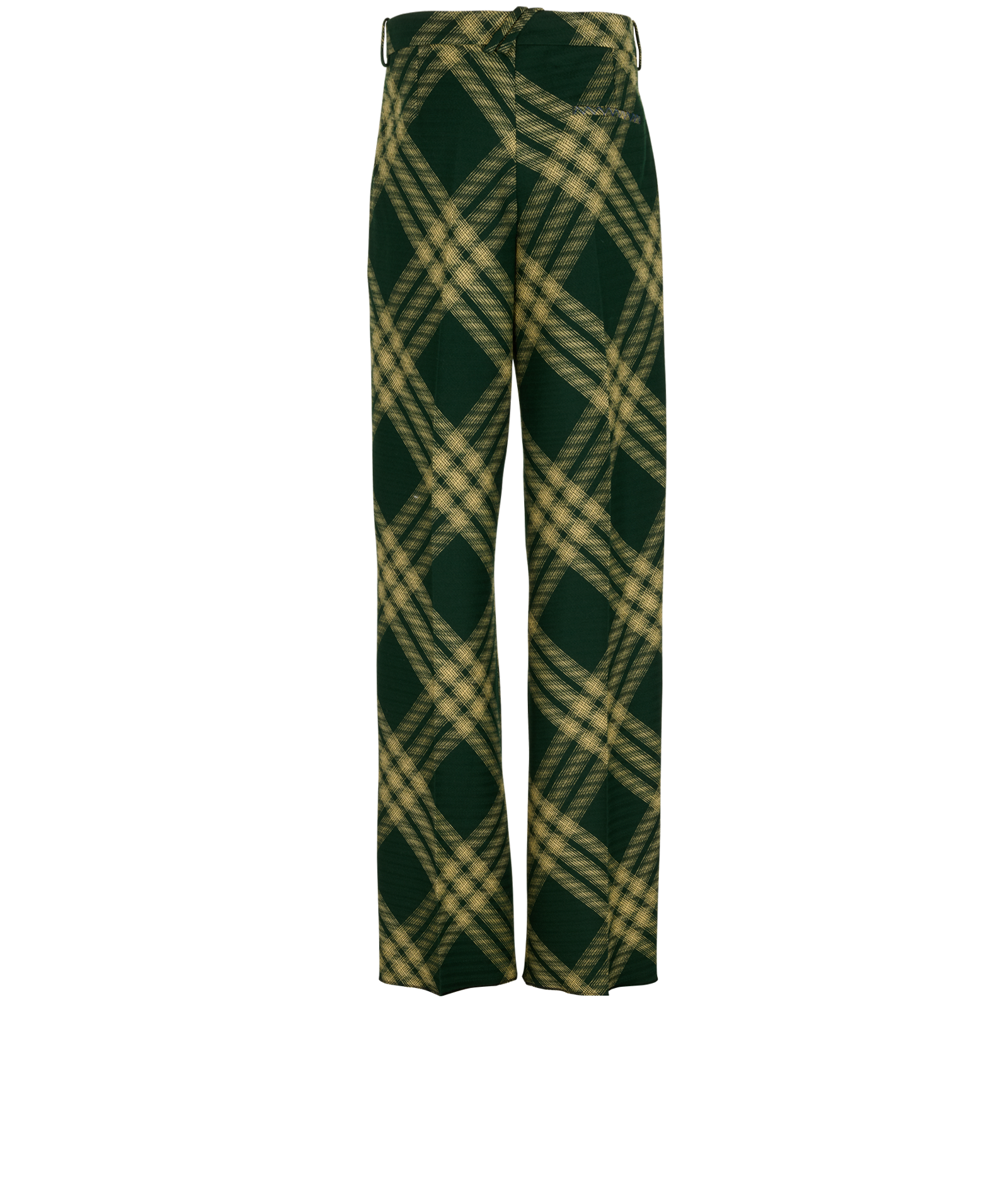 Burberry Giant Check Trousers, &pound;140, Clothing, Green, Wool, Back view