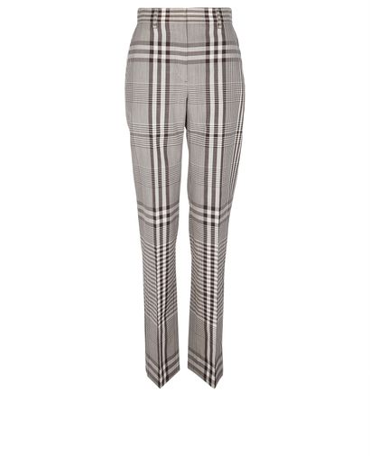 Burberry Check Trousers, &pound;295, Clothing, Brown/White, Polyester (Polymer), Front view