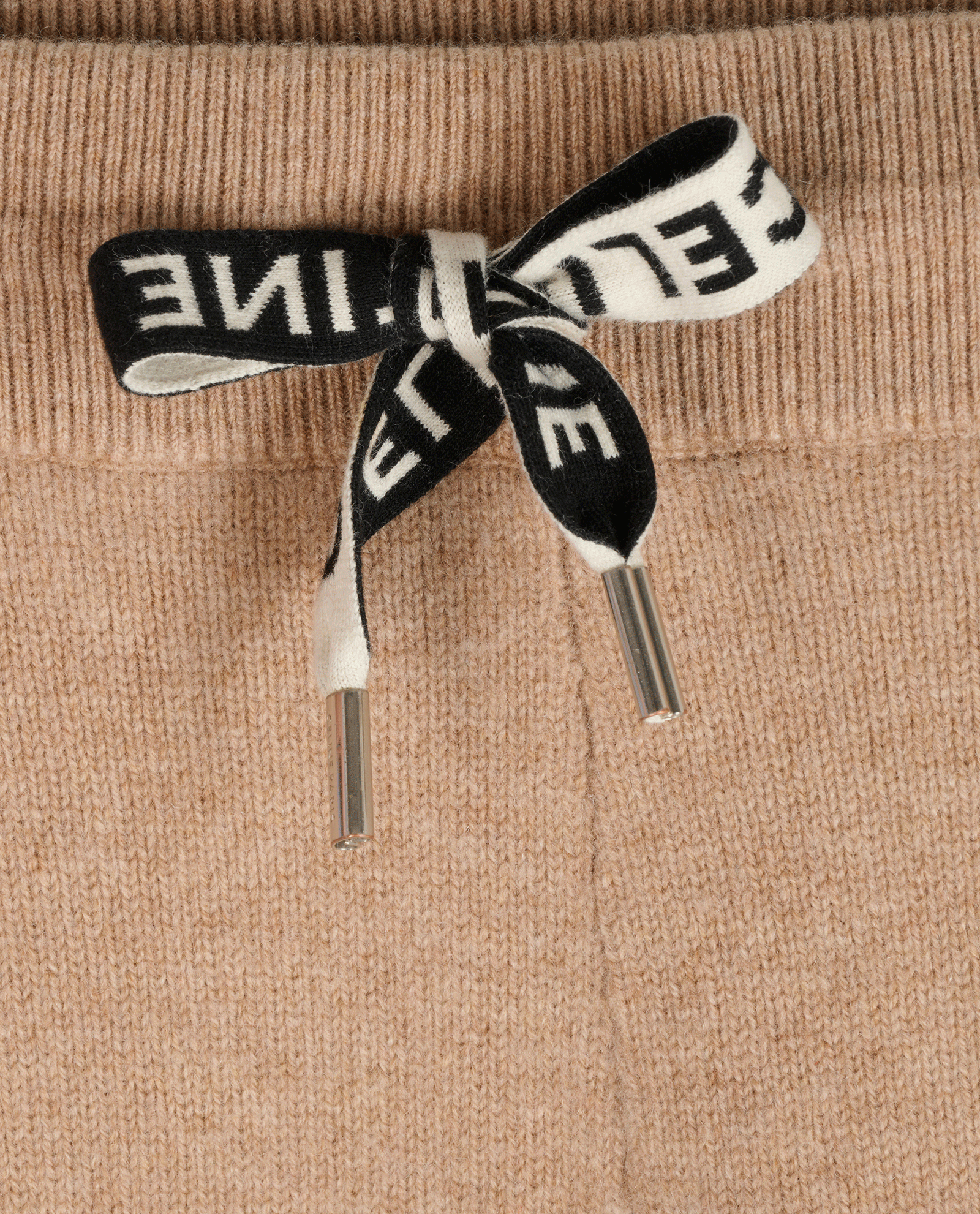 Celine Logo Drawstring Knitted Joggers, &pound;275, Clothing, Beige, Cashmere/Wool, Other view
