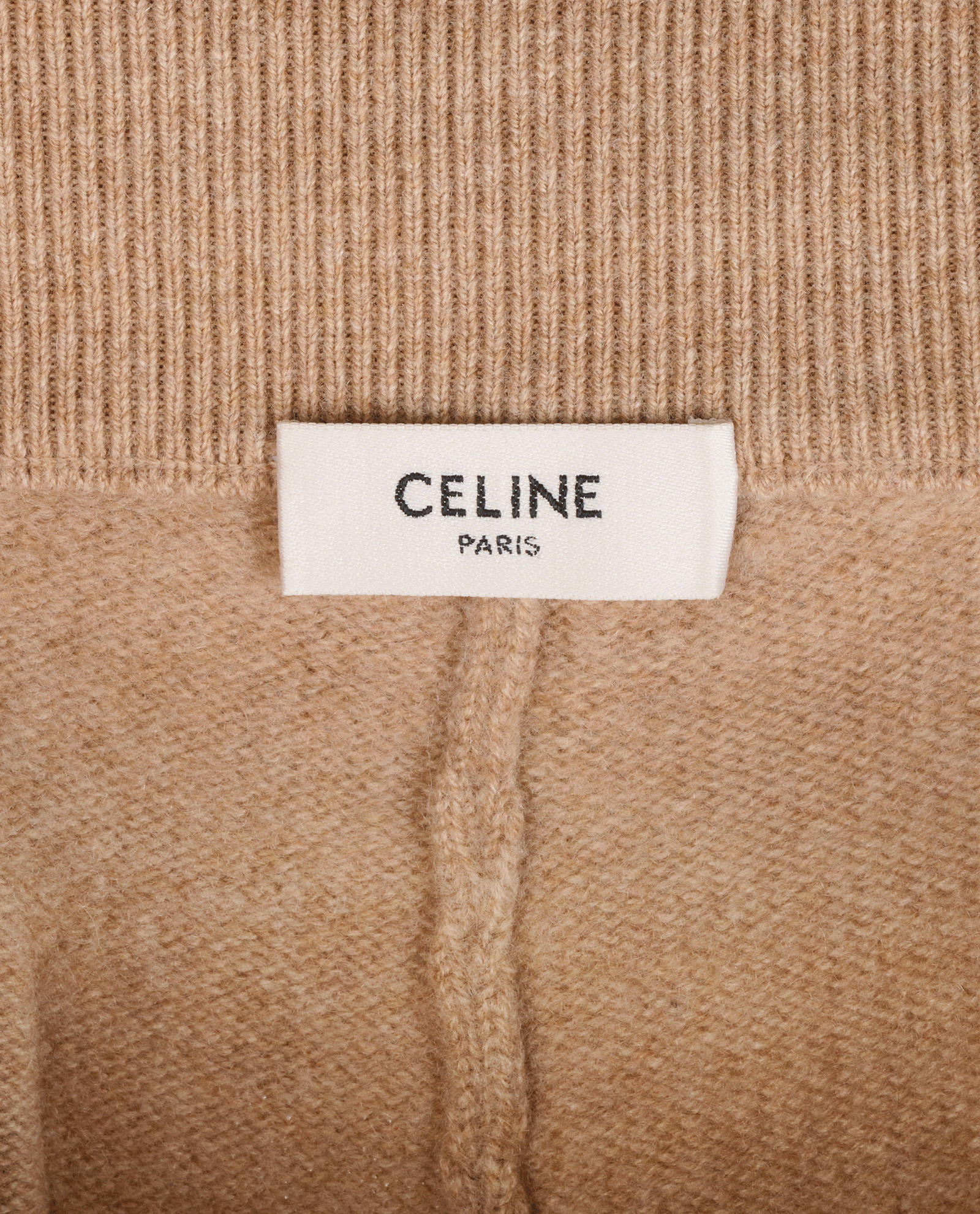 Celine Logo Drawstring Knitted Joggers, &pound;275, Clothing, Beige, Cashmere/Wool, Other view
