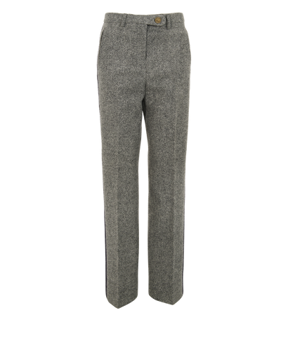 Chanel Striped Trousers, &pound;495, Clothing, Grey, Wool, Front view