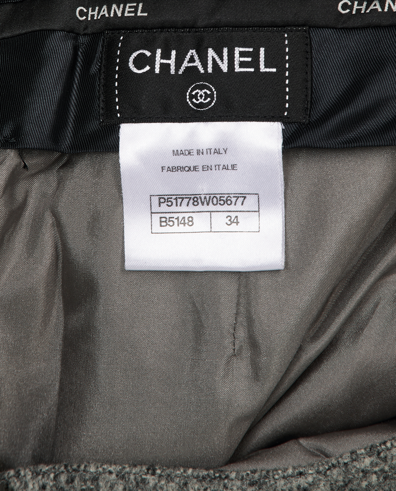 Chanel Striped Trousers, &pound;495, Clothing, Grey, Wool, Other view