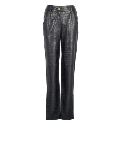 Chanel 19A Croc-Embossed Trousers, front view