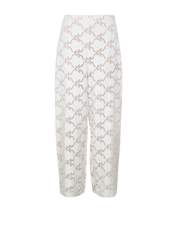 Chanel Overlay Trousers, Cotton White/Nude, UK 12, 3*
