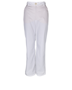 Chanel Wide Leg Trousers, Cotton, White, UK10, 2*