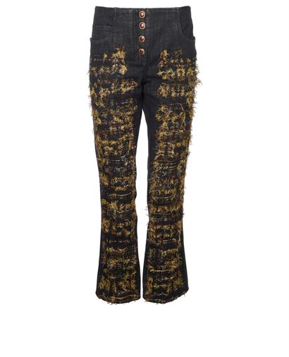 Chanel Tweed Applique Jeans, front view