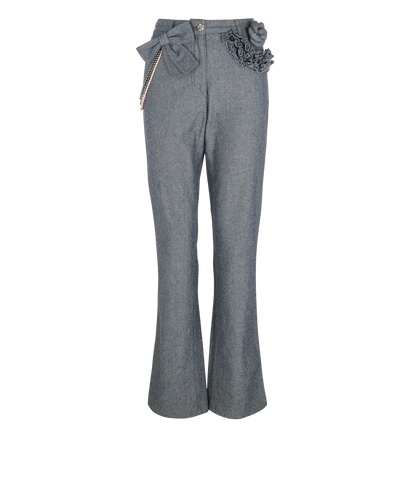 Chanel Denim Camelia Trousers, front view