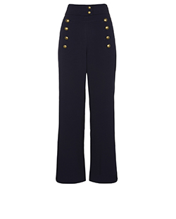 Chloe Studded Trousers, Acetate, Navy, 8, 2.