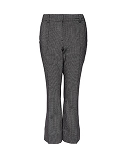 Diane Von Furstenberg Check Trousers, Viscose, Black/Grey, UK 12