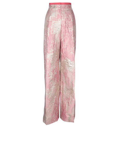 Dolce & Gabbana Jacquard Trousers, £150, Clothing, Gold/Pink, Polyester (Polymer), Front view