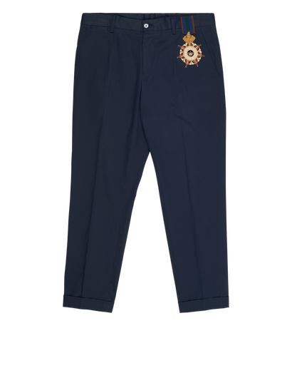 Dolce & Gabbana Embroidered Bagde Trousers, front view