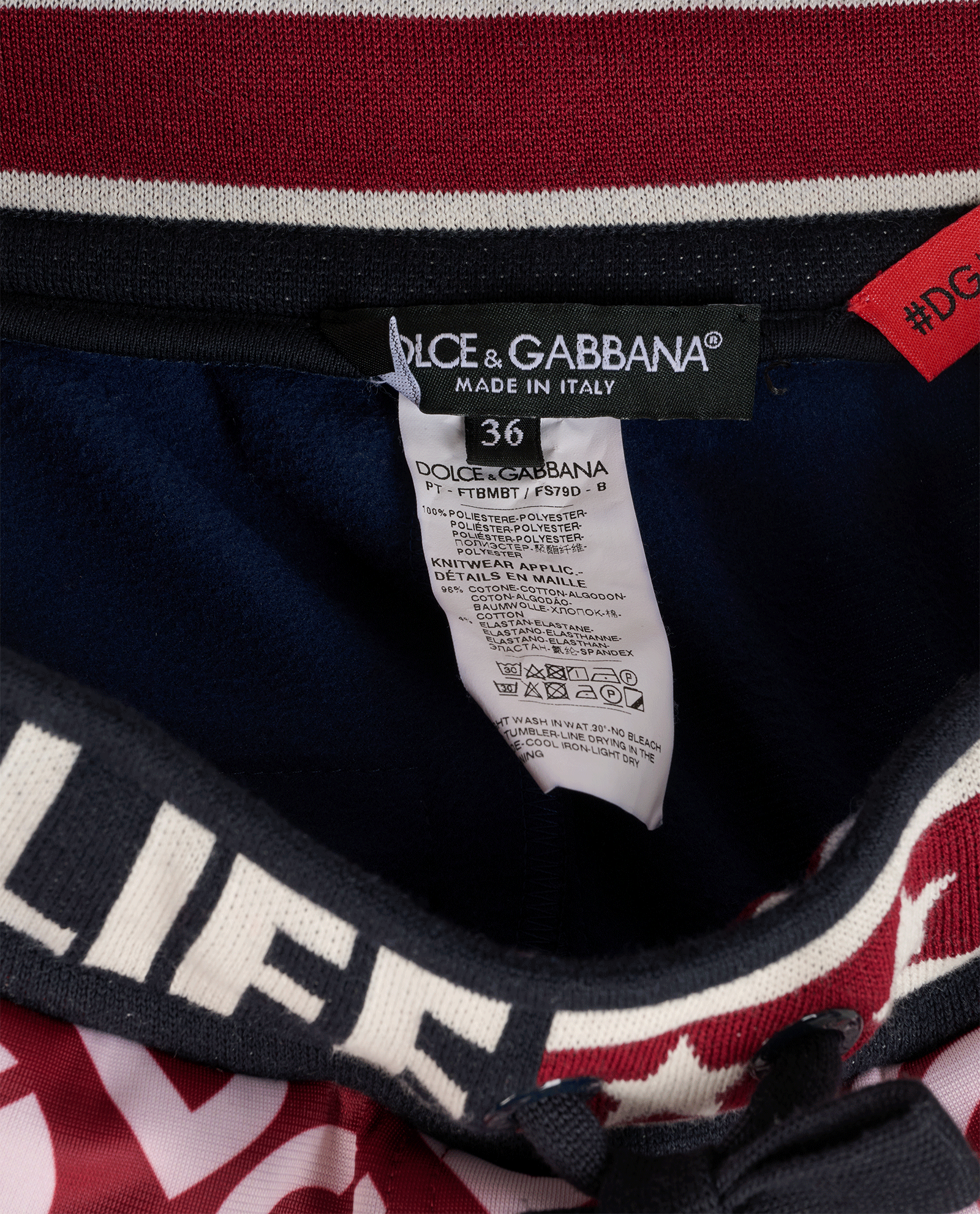 Dolce & Gabbana DG Mania Joggers, &pound;90, Clothing, Navy/Red, Polyester (Polymer), Other view