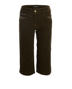 Dolce & Gabbana Three Quarter Trousers, Cotton, Green, UK 6, 3*