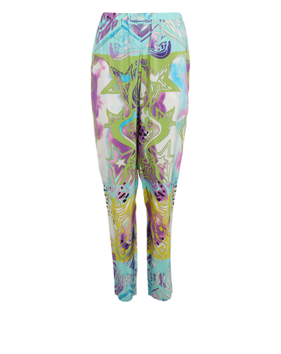 Emilio Pucci Kaleidoscope Print Trousers, &pound;95, Clothing, Blue/Purple, Silk, Front view