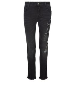 Ermanno Scervino Embroidered Skinny Jeans, cotton/elastane, dark grey, 12,