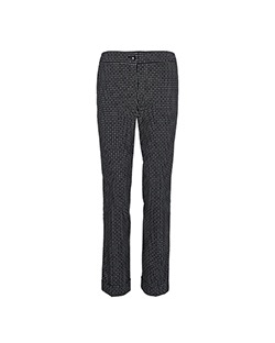 Etro Cut Cuff Trousers, Cotton, Black/White, UK 8