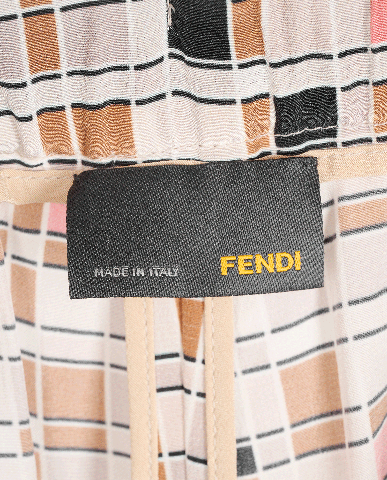 Fendi Check Print Trousers, &pound;140, Clothing, Tan/Taupe, Silk, Other view