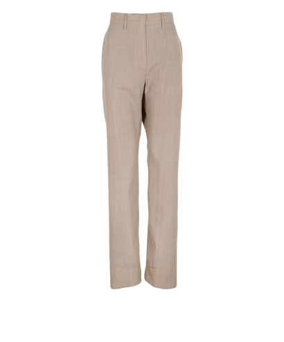 Fendi Straight-Leg Trousers, &pound;180, Clothing, Beige, Wool, Front view