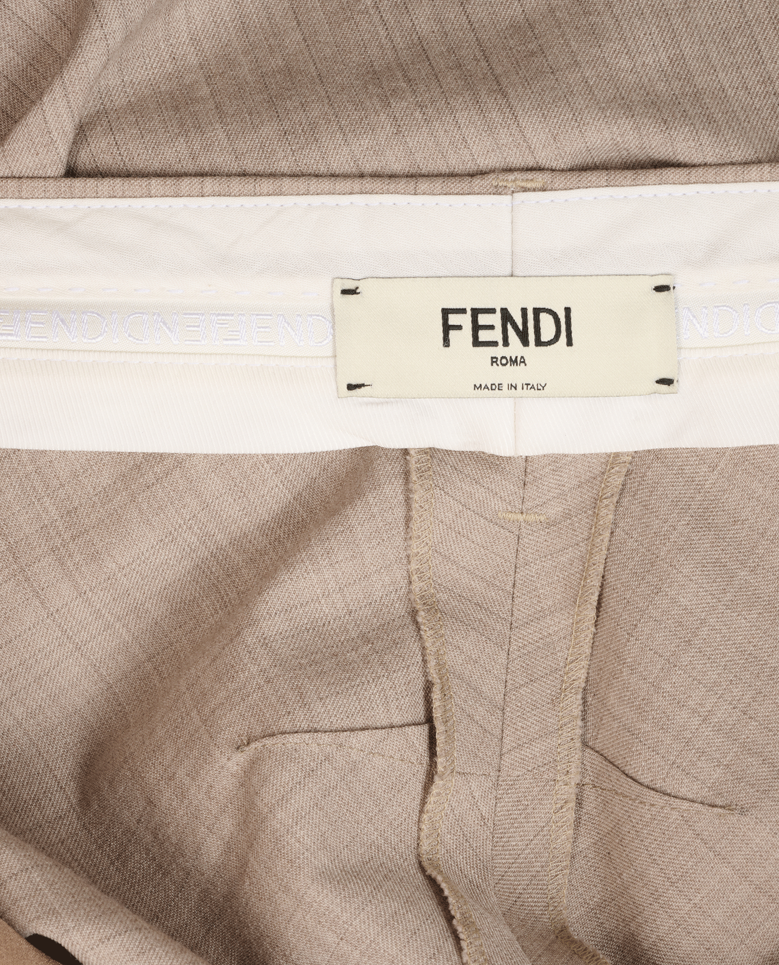 Fendi Straight-Leg Trousers, &pound;180, Clothing, Beige, Wool, Other view