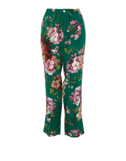Gucci Floral Trousers, Silk, Green, UK8, 2*