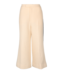 Gucci Cropped Wide Leg Trousers, Wool, Cream, UK14, 3*