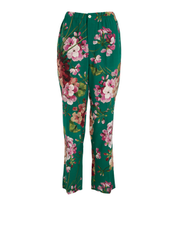 Gucci Blooms Print Pyjama Pant, Silk, Green/ Pink, UK8, 3*