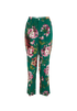Gucci Blooms Print Pyjama Pant, &pound;170, Clothing, Green/Pink, Silk, Front view