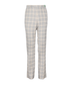 Gucci Boutique Check Trousers, Mens, Linen/Wool, Beige, Sz L, 3*