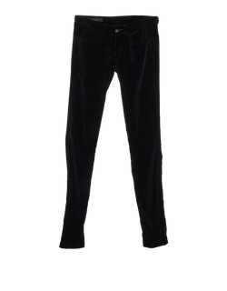 Gucci Embroidered G Velvet Trousers, Cotton, Black, UK4, 2*