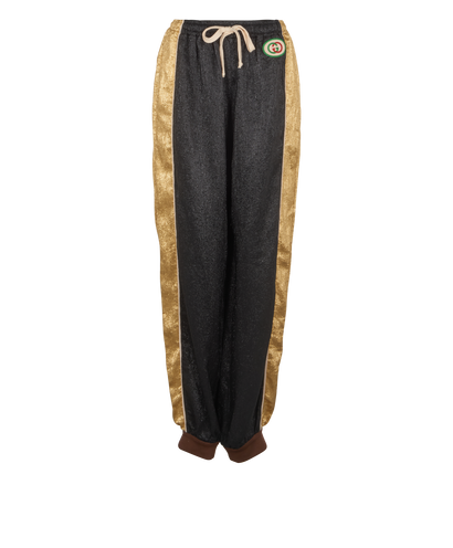 Gucci Track Trousers, £220, Clothing, Black/Gold, Polyester (Polymer), Front view